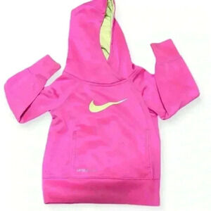 Nike neon Pink and green Therma-FIT toddler Hoodie size 2T
